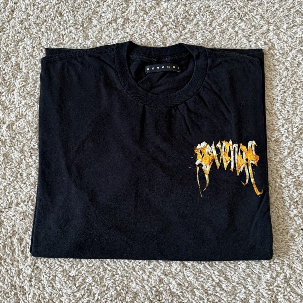 Revenge – Black “FLAME” Tee Men’s Size Large 2019