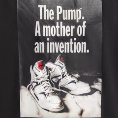 Reebok XL Men’s T-Shirt Black White Retro Pump Invention Lifestyle Cotton NWT
