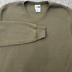 The North Face Waffle Knit Thermal Shirt Mens XL Olive Green Long Sleeve A5A8F