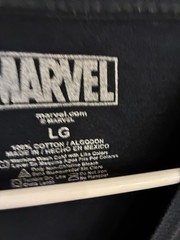 Marvel T-shirt Dark Navy Large Multi Shield Print Pre-Owned