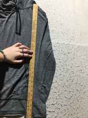 BKE Hooded Shirt Mens S Small Gray Long Sleeve Pocket Drawstring Hood
