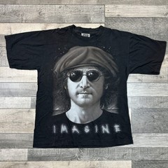 John Lennon Imagine T-shirt The Roxx Single Stitch 90s Black Mens Large