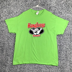 Hang Loose Hawaii Shirt Mens XL Green Spell Out Casual Hippie Surfer Skater