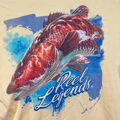 Reel Legends Shirt Adult Extra Extra Large Yellow Performance Fishing Redfish