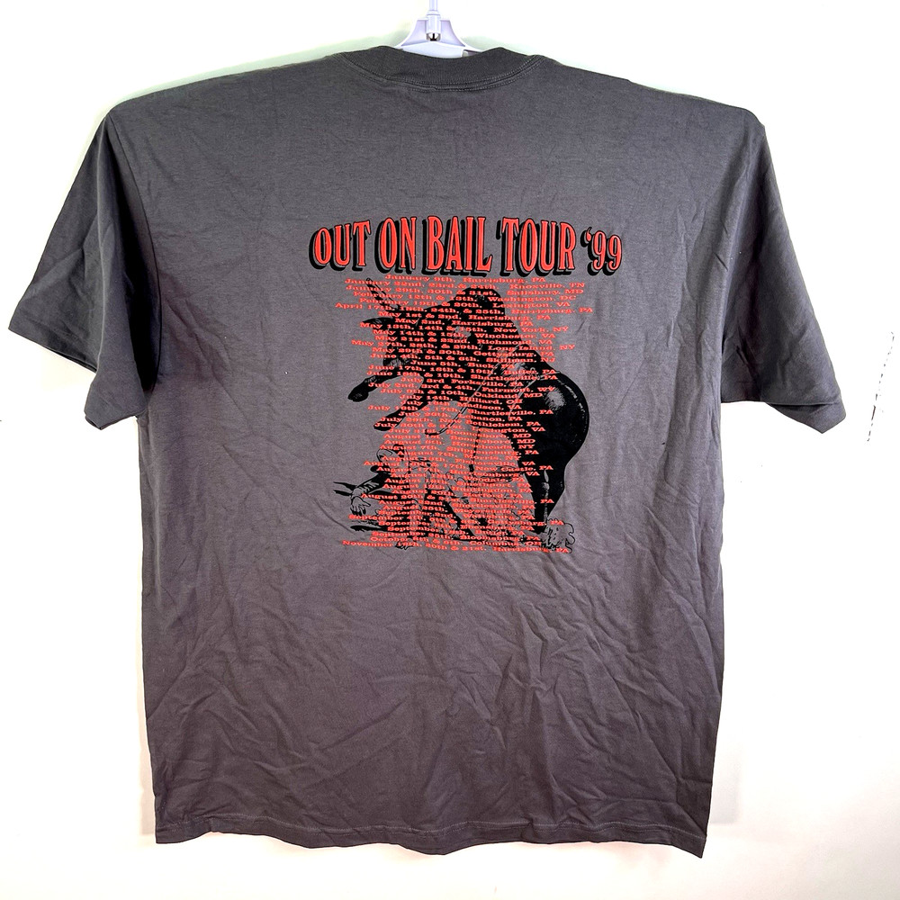 Vintage Out On Bail Rodeo Tour 1999 T-Shirt Mens Size 2XL Gray Anvil Tag