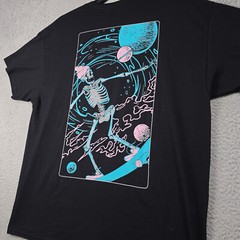 Skater Skeleton Mens XL Black Casual Streetwear Surfer Horror Space NWT