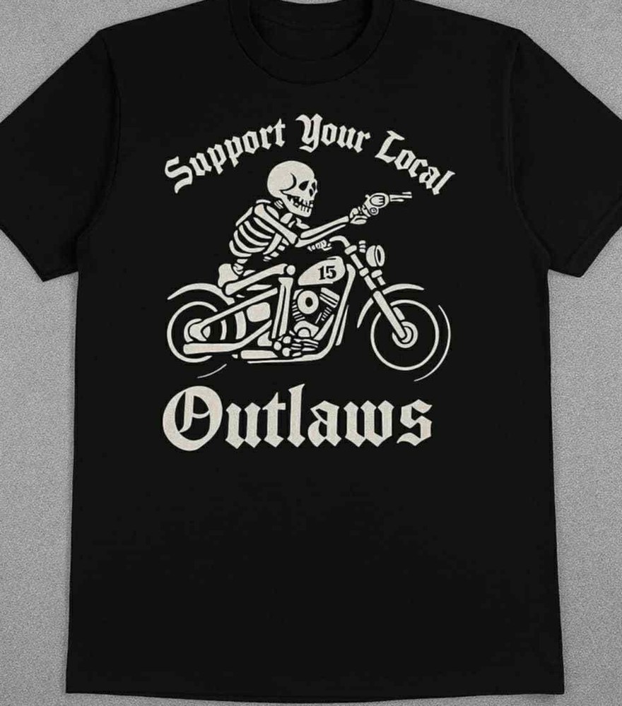 SYLO Support your local outlaws Biker Motorcycle MC T shirt 15 skull