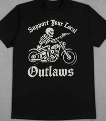 SYLO Support your local outlaws Biker Motorcycle MC T shirt 15 skull