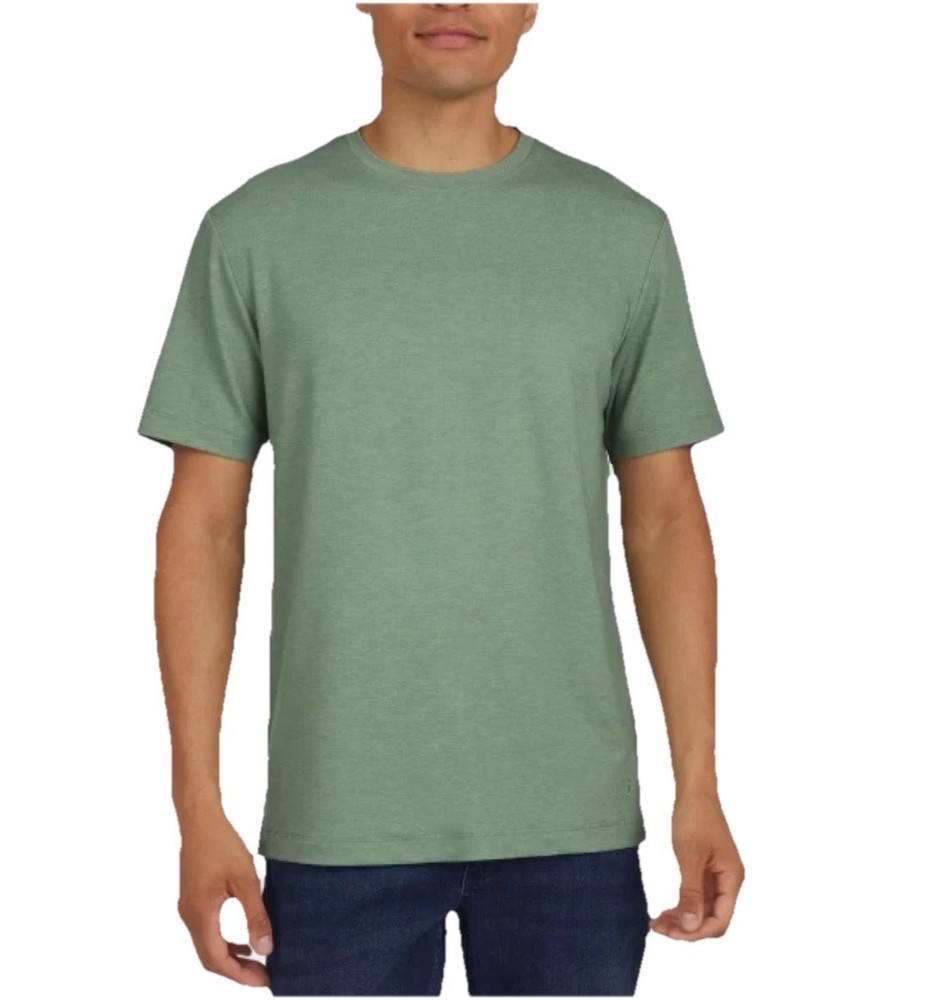 Lands’ End Men’s Short Sleeve Tee, Color Green Size Medium, Classic Fit, Stretch