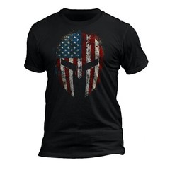 American Spartan USA Flag Patriotic Tactical Men’s T-Shirt