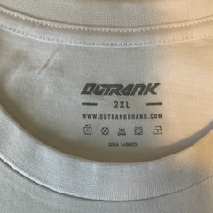 Outrank Always Active Short Sleeve T Shirt Mens Size 2XL White Racing Graphic