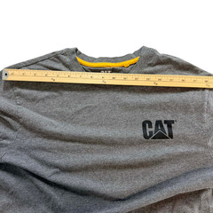 CAT Caterpillar Long Sleeve Shirt Gray Size Large L/G Workwear Logo Tee (B007)