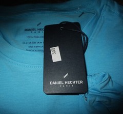 DANIEL HECHTER Paris Blue 100% Pima Cotton Sht Sleeve T-Shirt Size M NWT
