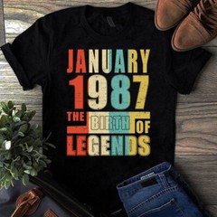 January 1987 The Birth Of Legends Vintage Unisex Tshirt