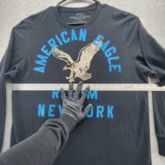 American Eagle Outfitters Shirt Mens XL Black Long Sleeve New York Graphic Tee