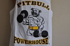 Pitbull Powerhouse Workout Gym Muscle Stringer Tank Top White / Black / Gold