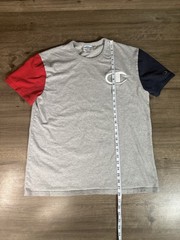 Champion Heritage Colorblock Men’s Short Sleeve Tshirt/Shirt Gray Blue Red Large