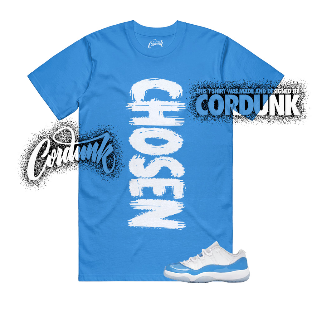 11 University Blue UNC White Light Sky Low T Shirt Match CHOSEN