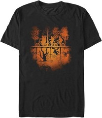 Stranger Things Men’s Big & Tall Upside Down Pumpkin Short Sleeve Tee, Black, 4X