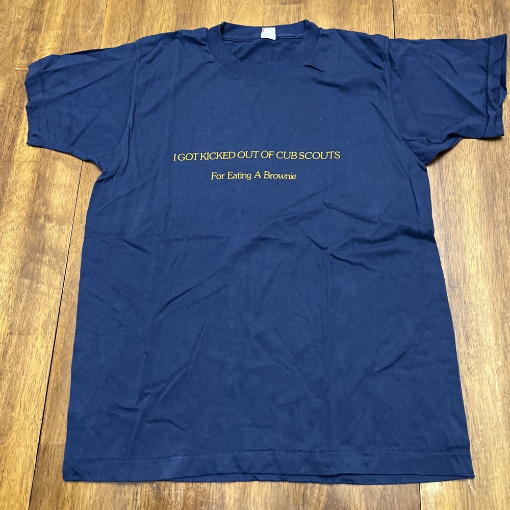 Vintage Screen Stars Blue “I Got Kicked Out of Cub Scouts” Shirt Single Stitch
