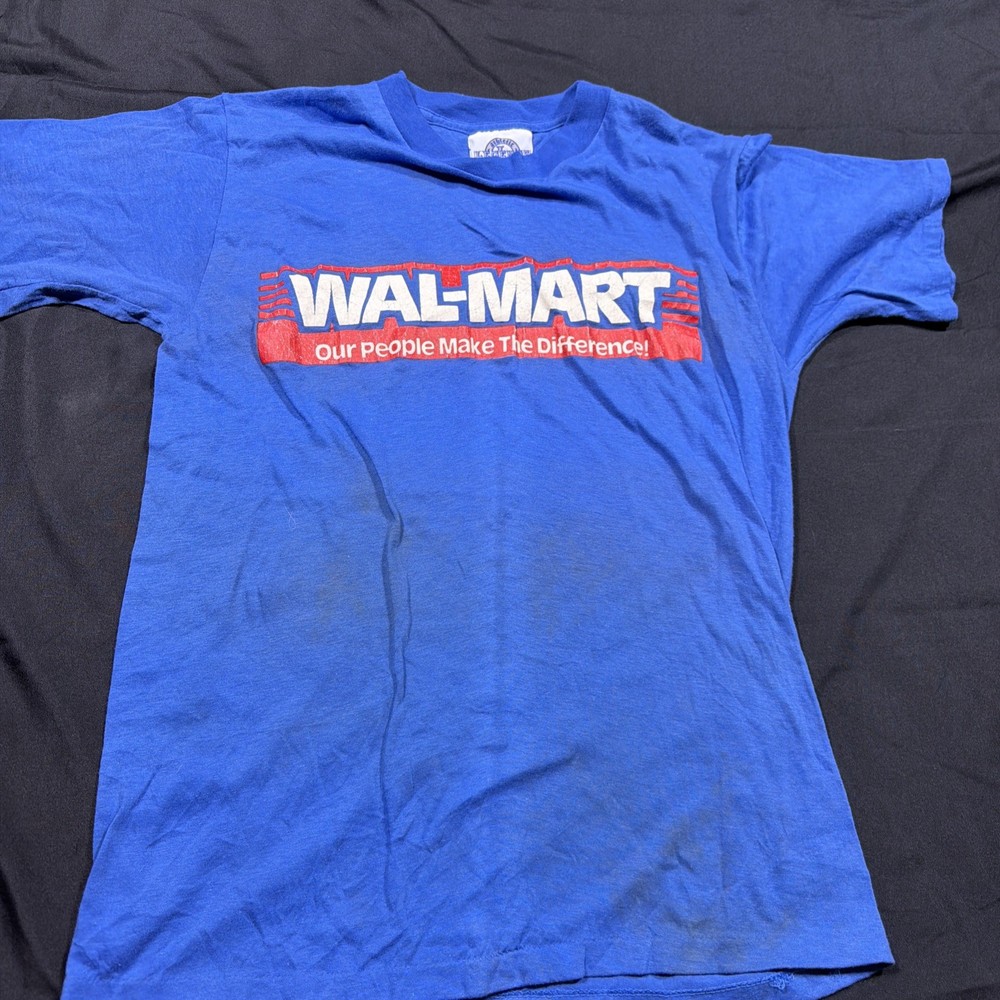Vintage WalMart T-Shirt Mens Size M Large USA Single Stitch Adult Distressed