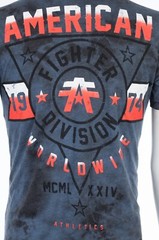 AMERICAN FIGHTER Men’s T-Shirt SILVER LAKE Athletic Multicolor Biker MMA S-5XL