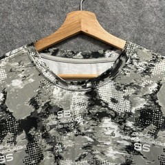 Silver Bait Fishing Shirt Mens XL Gray Camo Performance Short Sleeve Tee Spandex