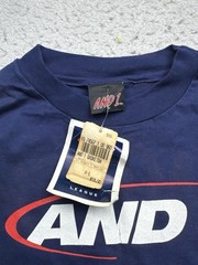 Vintage Men’s NWT AND-1 Trash Task Graphic Print Shirt 90s XL USA Made Blue