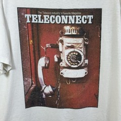 Vintage Single Stitch Teleconnect Telecom Magazine XL T-Shirt Payphone Russian