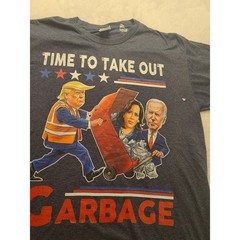 Port & Company Donald Trump Take Out Garbage Men’s T-Shirt Navy Blue Large