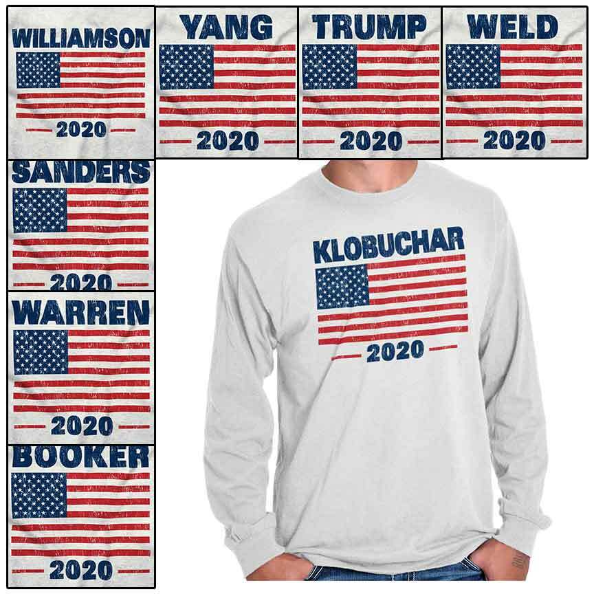 Election American Campaign Booker 2020 Gift Long Sleeve Tshirt Tee for Adults