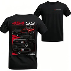 Chevy 454 SS Graphic T-Shirt Vintage Muscle Car Classic American Truck Mens Tee