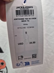 Jack & Jones Men’s Toonie Teamwork Short Sleeve T-Shirt,White, Small,MSRP $24.50