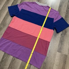 2019 Aime Leon Dore Striped Ribbed Collar Tee Purple Men’s Size Medium