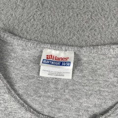 Vtg Hanes Adult Large Gray Short Sleeve Cropped Shirt Dancer Athletic Wear Y2K