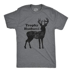 Mens Trophy Husband T Shirt Funny Hunting Buck Deer Fathers Day Tee