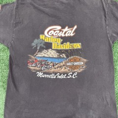 Vtg 1992 Harley Davidson T-Shirt Mens XL Coastal SC 20 Years Made In USA Eagle