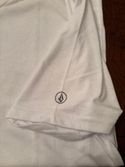 Volcom White T-Shirt SMALL New Without Tag Logo on Sleeve