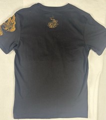 Vintage Style Japanese Brand Sukajan Dragon Embroidered Koi Fish Shirt Black L