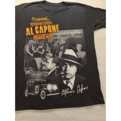 Al Capone Original Gangster Scarface Graphic T-Shirt Black Short Sleeve Men’s XL