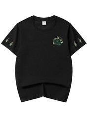 Niepce Japanese Streetwear Embroidery T-shirt Emerald Kirin Graphic Tee for Men
