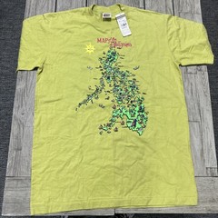 NWT Vintage Dibaho Hand Painted Map Of The Philippines Single Stitch Lime Green