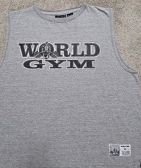 Vintage World Gym Shirt Tank Top Bodybuilding Hardocre Powerhouse Mens Size XL