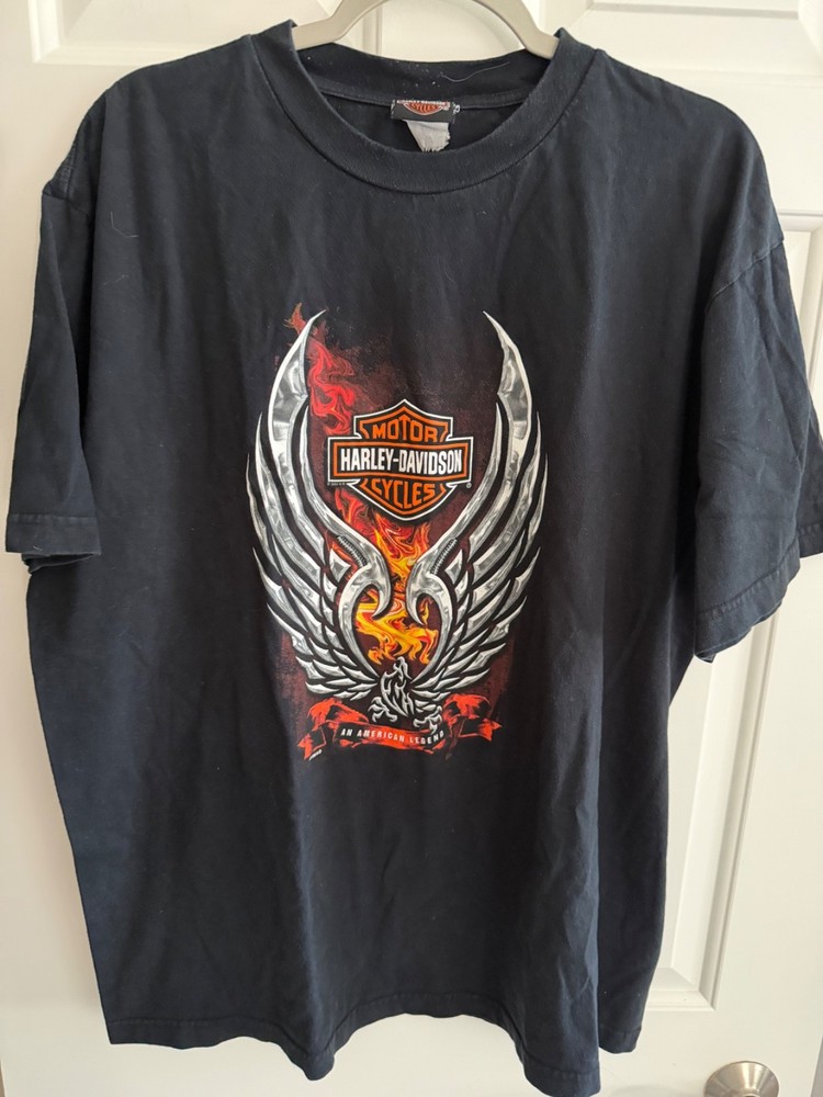 Vintage 2005 Harley-Davidson Malaysia T-Shirt – Men’s Black Graphic Tee Flame XL