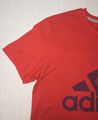 Adidas Performance Tee Red Short Sleeve T-Shirt Cotton/Polyester Size L