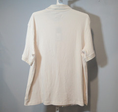 NWT Goodfellow & Co Men’s XL Beige Ribbed Knit Button-up Shirt Short Sleeve