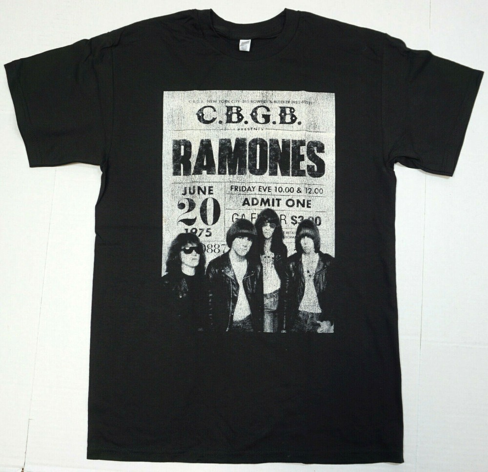 RAMONES T-shirt Distressed Punk Rock Tee Men’s Black 100% Cotton New