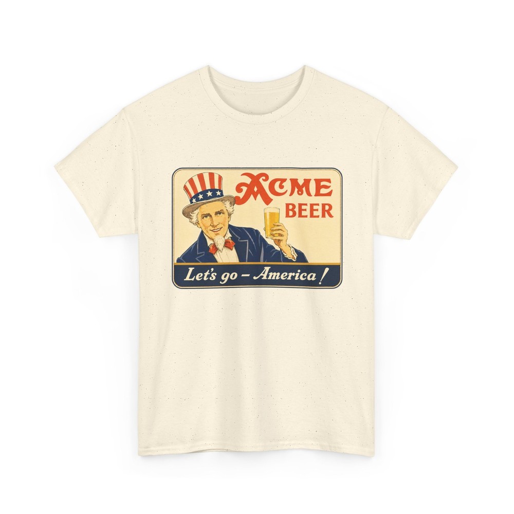 Acme Beer Uncle Sam Let’s Go America San Francisco CA Retro Breweriana T-Shirt