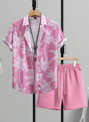 Men Summer Outfit 2-Piece Set Short Sleeve T-Shirt and Shorts Sweatsuit Set