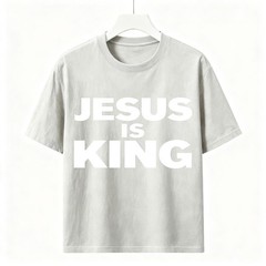Minimalist Jesus Is King Faith Shirt Unisex Streetwear Basic Cotton Graphic Tee